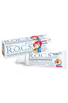 ROCS Kids 3-7 Yaş Meyveli Çocuk Diş Macunu (Meyve külahı) 35ml.