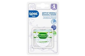 Wee Şeffaf Desenli Damaklı Emzik 0-6 Ay